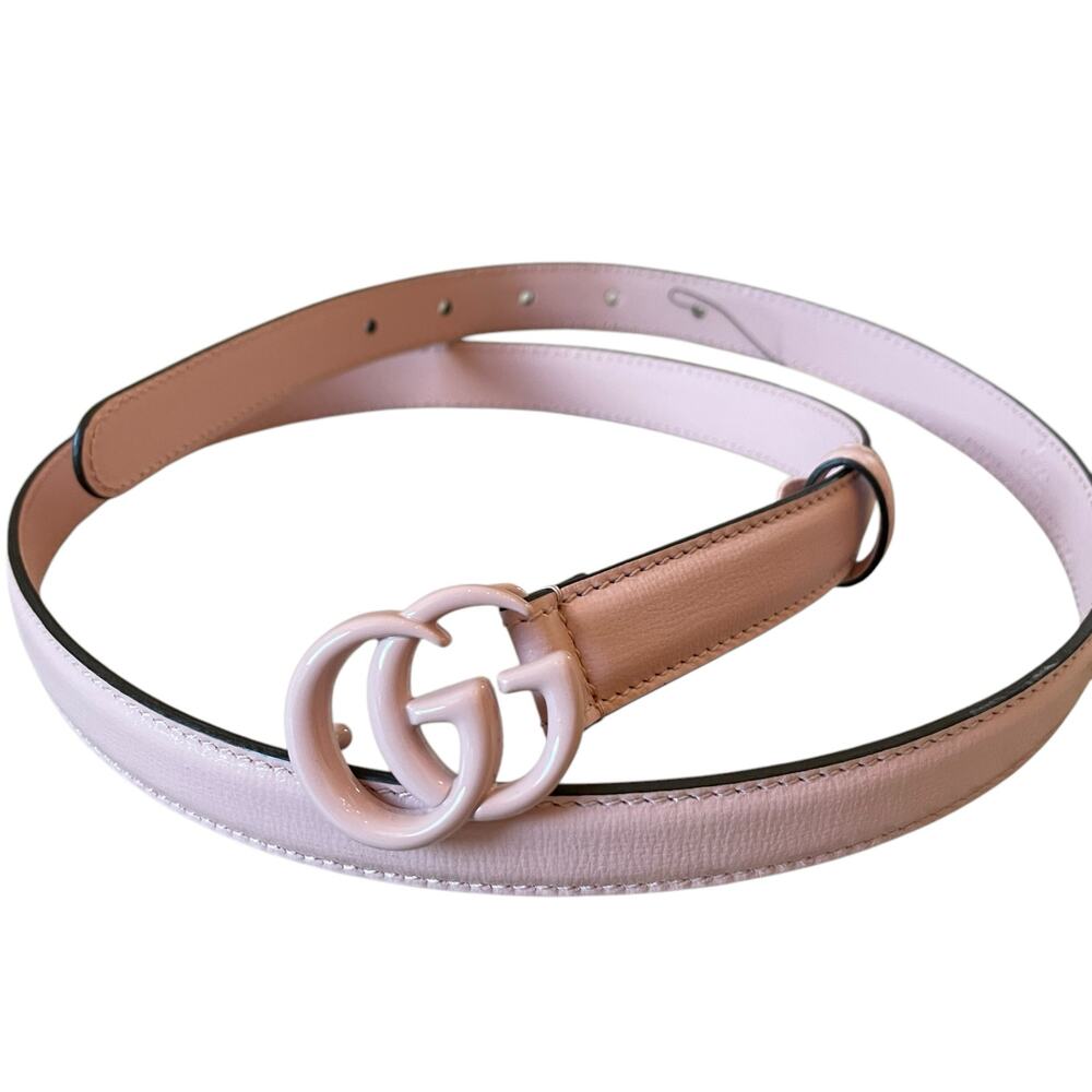 NEW GUCCI BELT Pink Marmont GG Leather Thin 409417 Sz 100 Cm 39 In - Picture 4 of 16